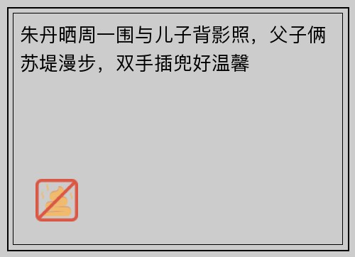 朱丹晒周一围与儿子背影照，父子俩苏堤漫步，双手插兜好温馨
